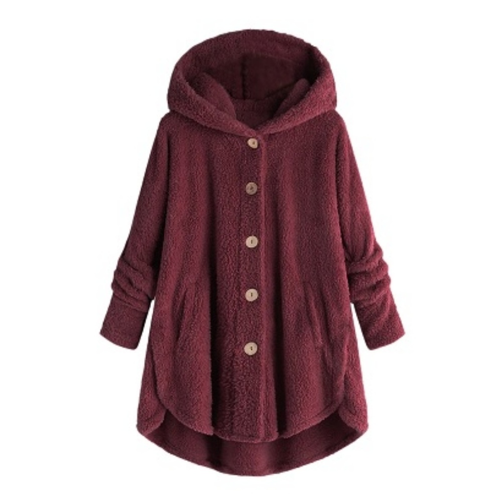 Oversized Plush Hooded Jacket SIZE 18-2X